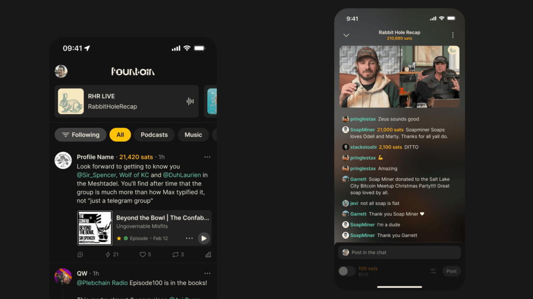 Fountain is a pioneering podcasting app built on bitcoin’s Lightning Network and Nostr protocols, enabling direct, fee-free payments between creators and audiences.