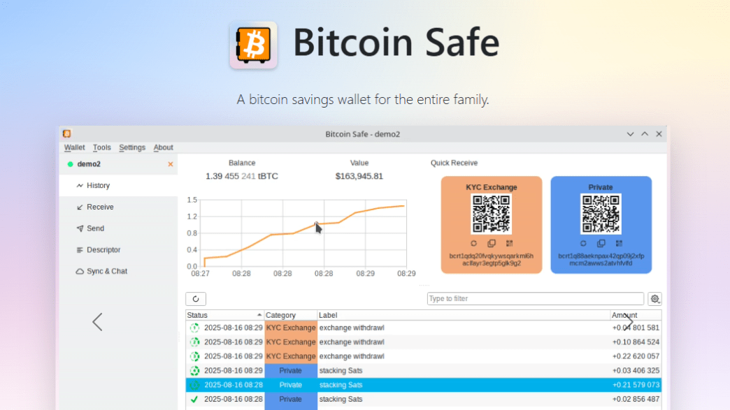 Bitcoin-Safe Releases v1.5.0: Major Design Overhaul & Enhanced UX for Bitcoin Savings 1 Open-source Bitcoin savings wallet introduces comprehensive UI refresh, real-time exchange and onchain notifications features, and streamlined multi-wallet management.