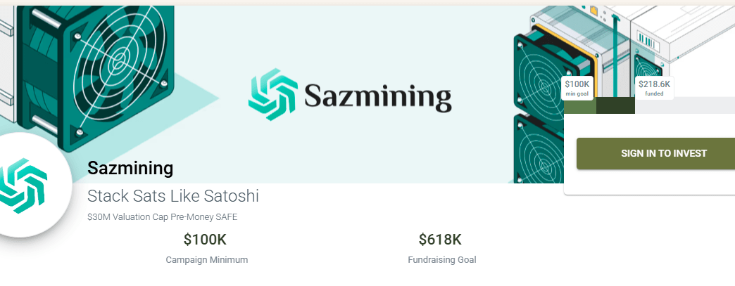 Sazmining, the innovative Bitcoin mining as a service (BMaas) platform recently announced significant momentum in its ongoing fundraising efforts.