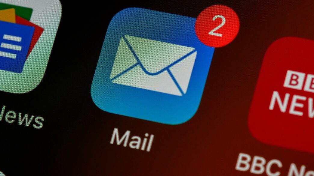 closeup of mail app icon on phone
