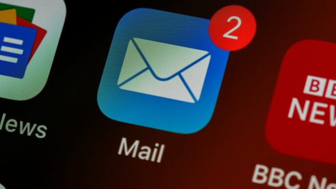60 Temporary Email Providers - Complete List 8 closeup of mail app icon on phone