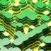 Colorful 3D abstract art resembling layered geological formations.