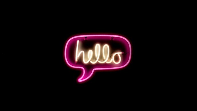 pink and yellow hello neon light