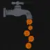 Faucet dripping bitcoin coins