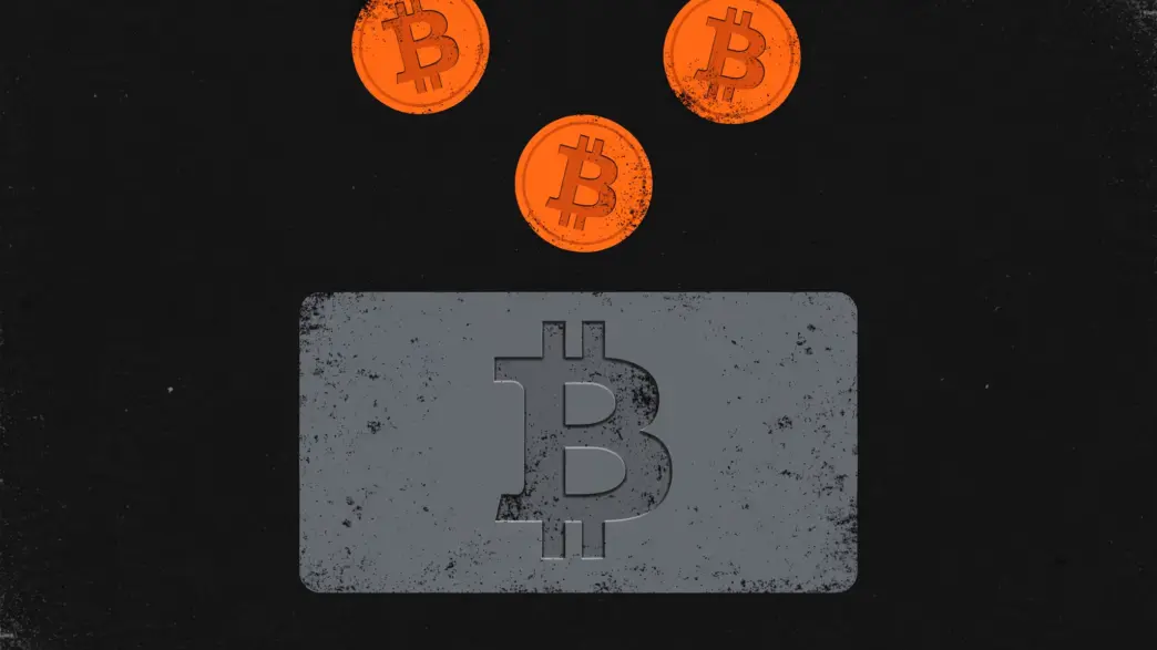 Invoice with Bitcoin symbol and bitcoin coins