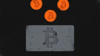Invoice with Bitcoin symbol and bitcoin coins