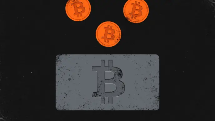Invoice with Bitcoin symbol and bitcoin coins